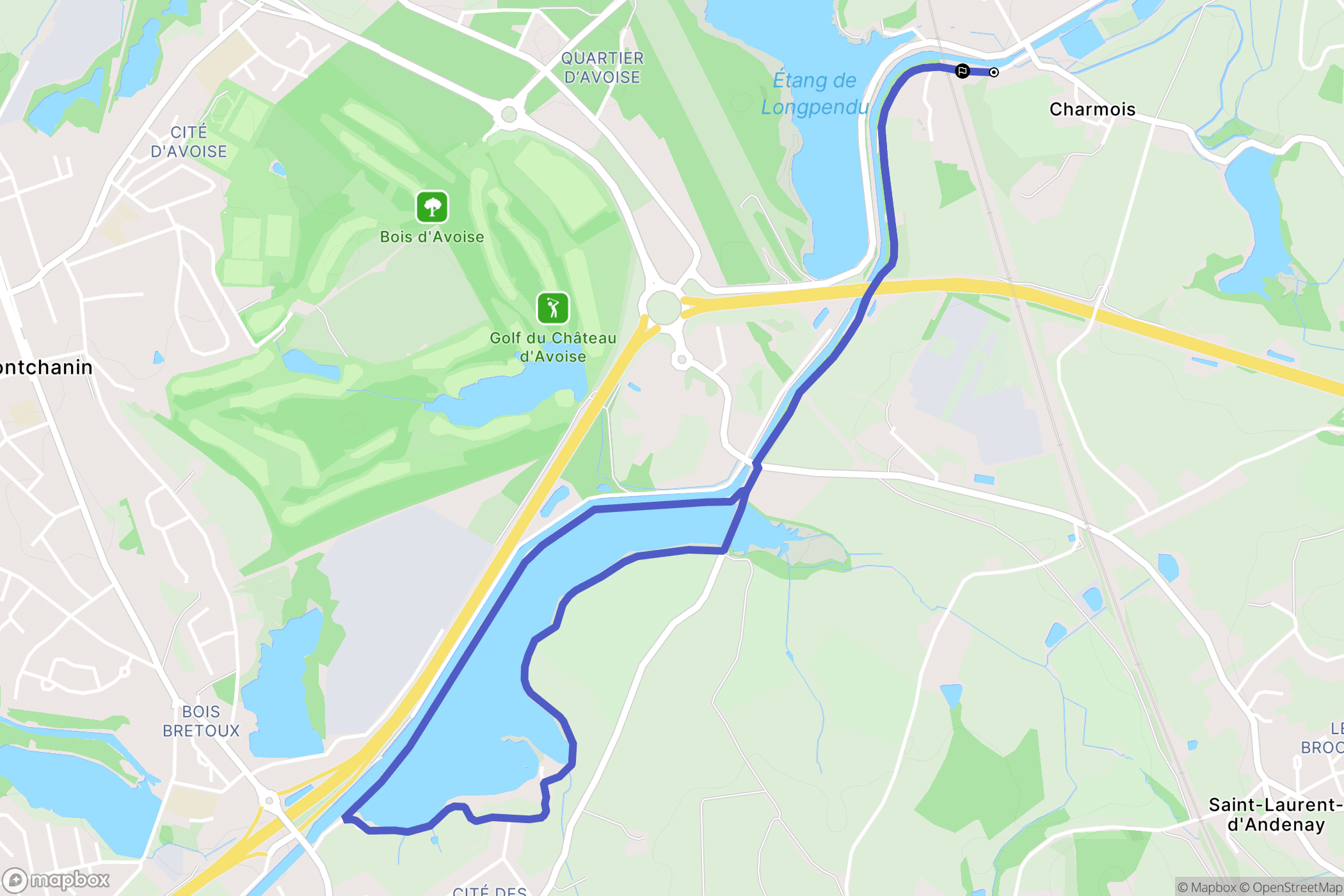 Écuisses : carte du parcours de randonnée - France