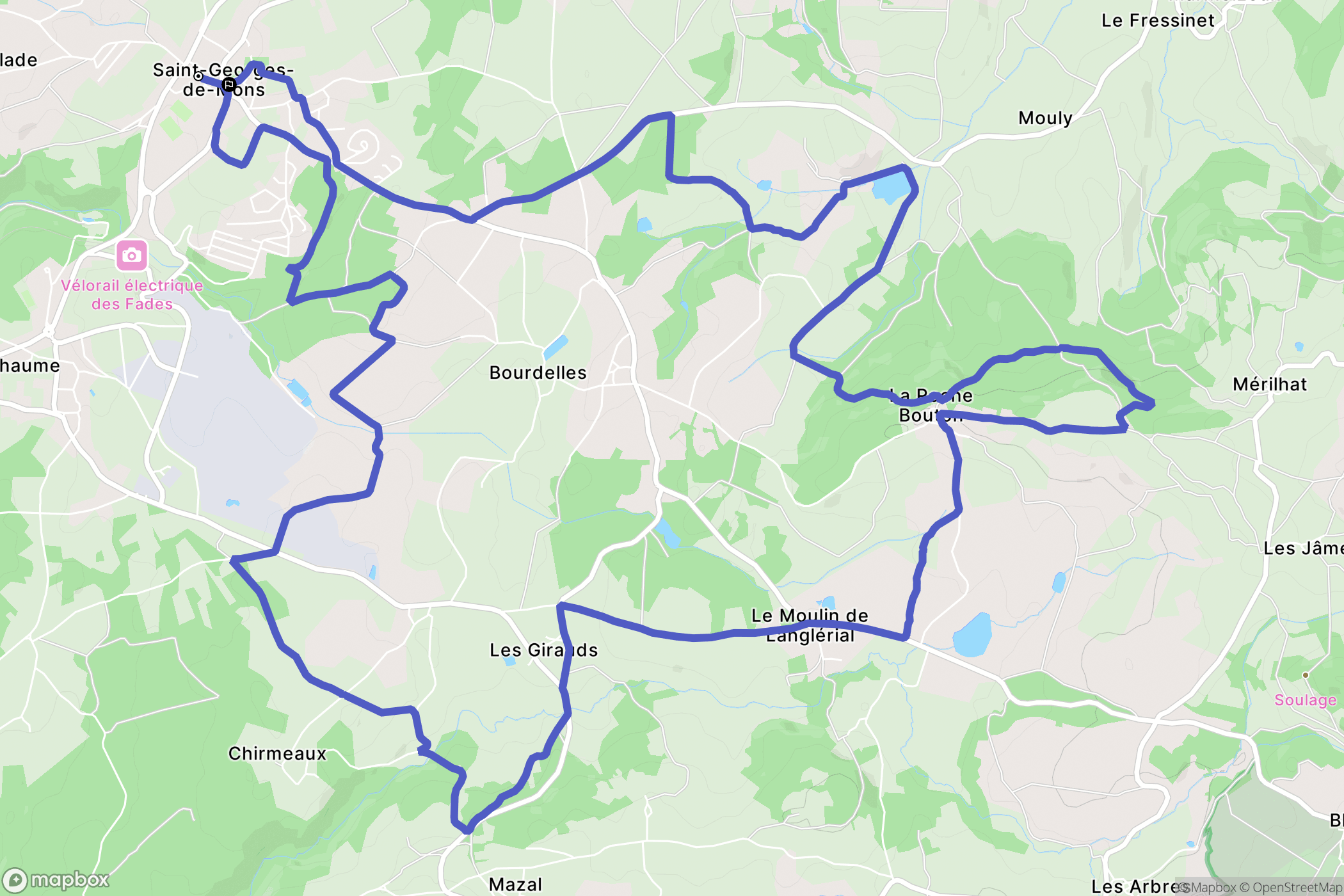 Saint-Georges-de-Mons : carte du parcours de randonnée - France