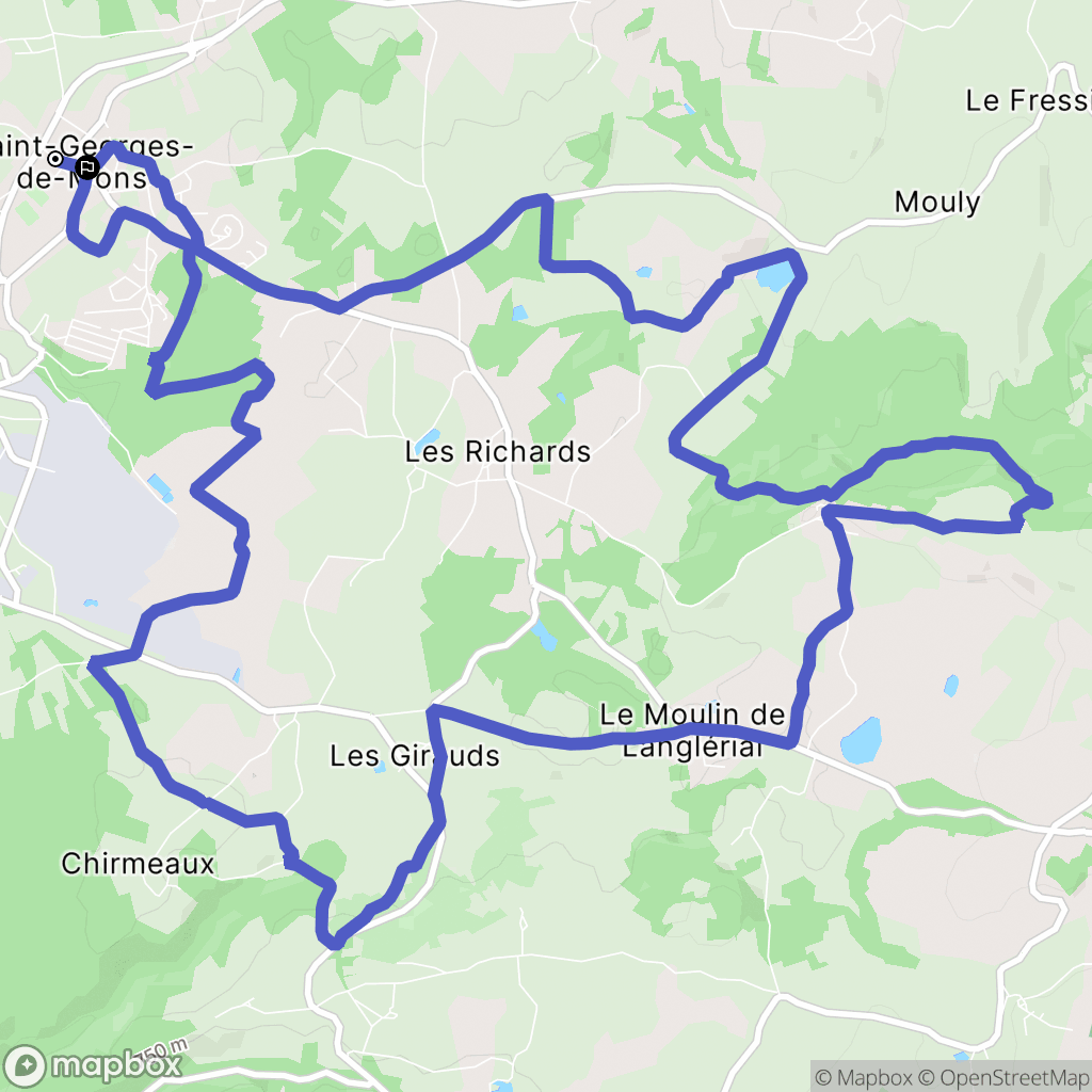 Saint-Georges-de-Mons : carte du parcours de randonnée - France