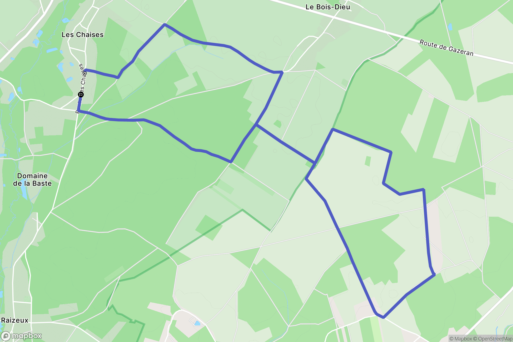 Raizeux : carte du parcours de randonnée - France