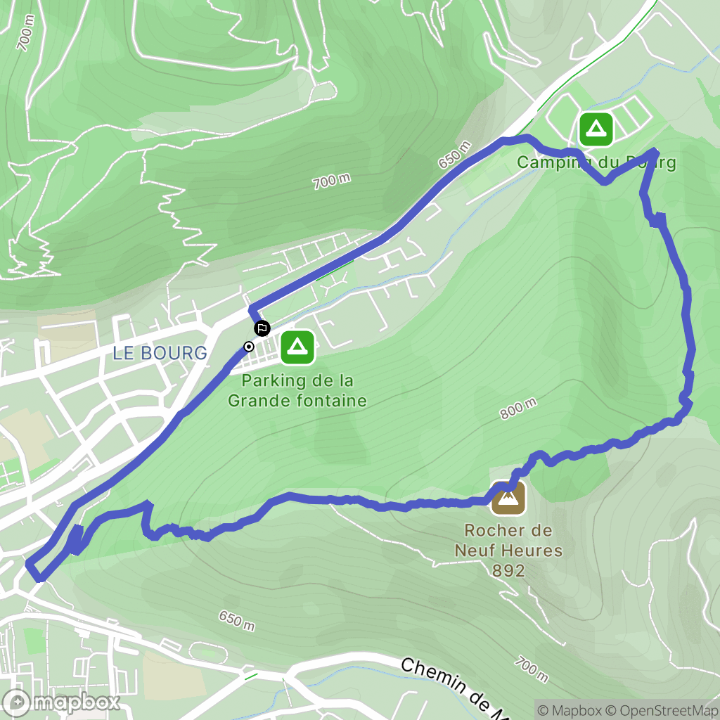 Digne-les-Bains : carte du parcours de randonnée - France