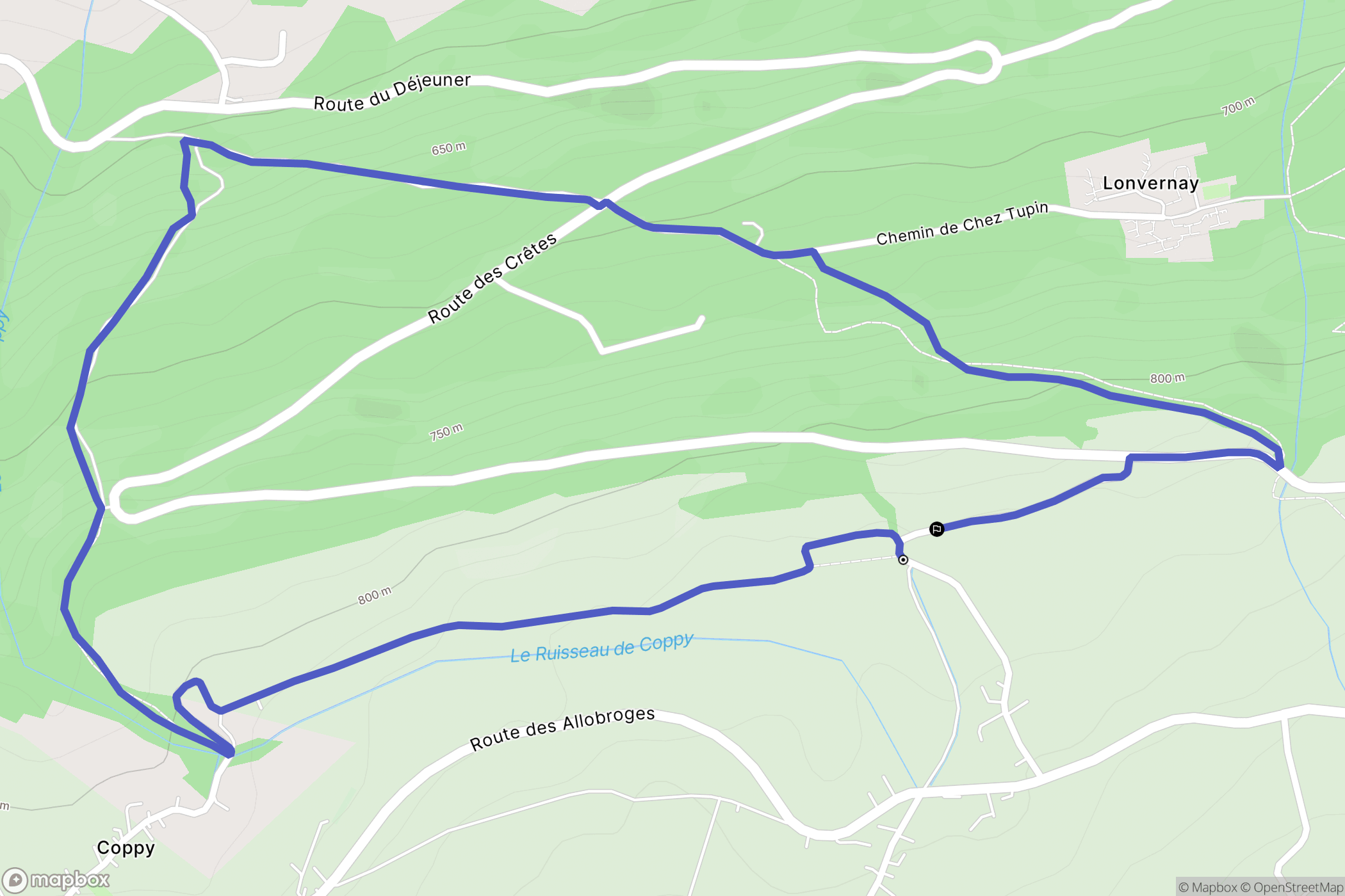 Lugrin : carte du parcours de randonnée - France