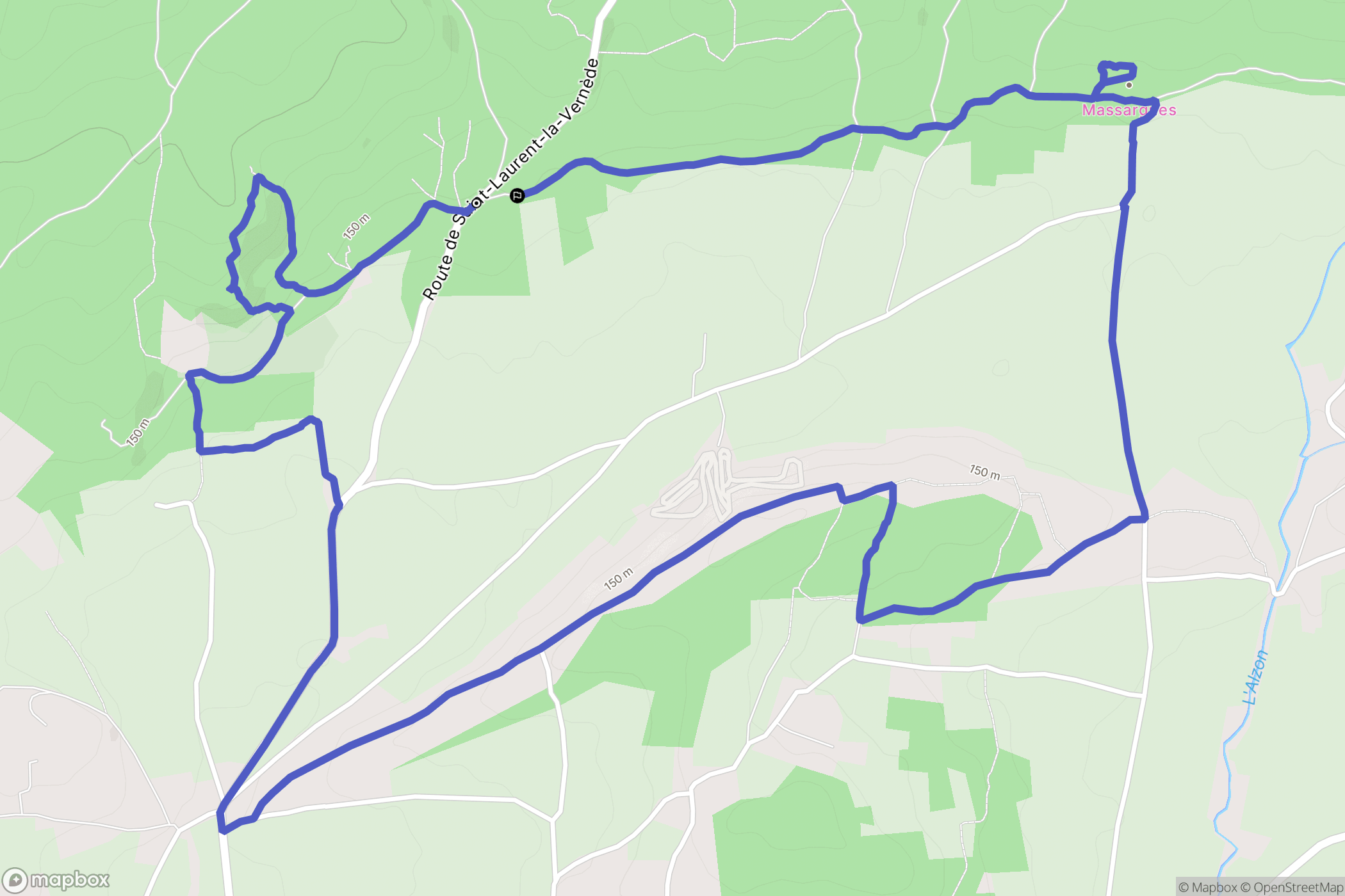 Saint-Quentin-la-Poterie : carte du parcours de randonnée - France