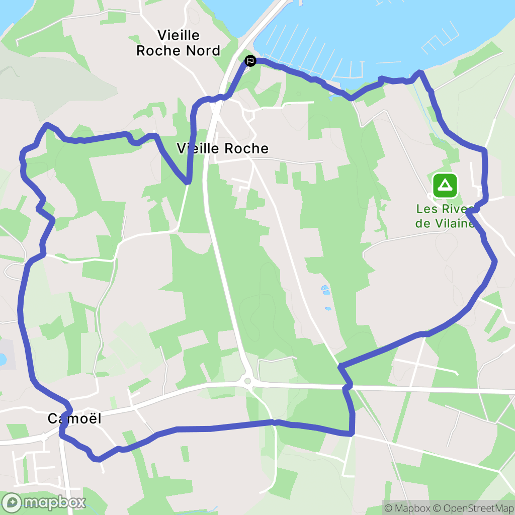 Camoël : carte du parcours de randonnée - France