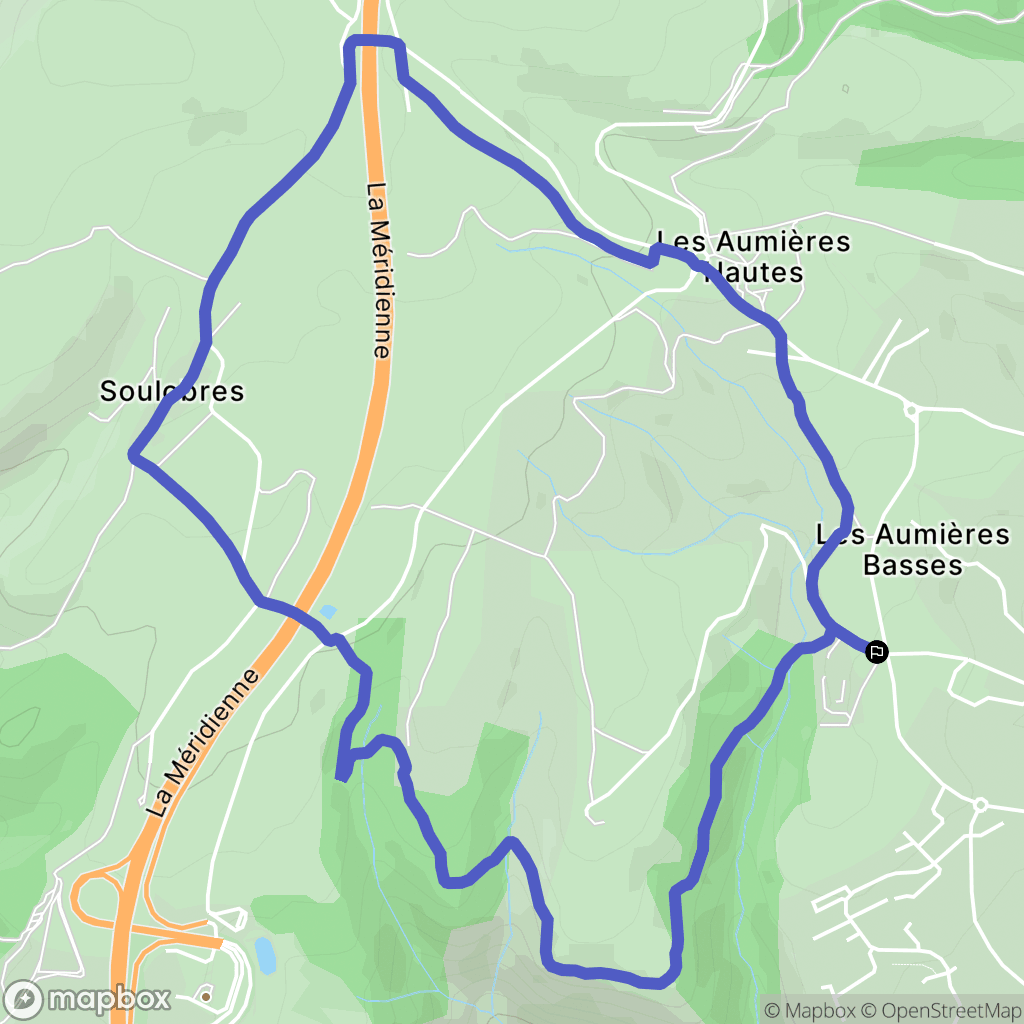 Millau : carte du parcours de randonnée - France