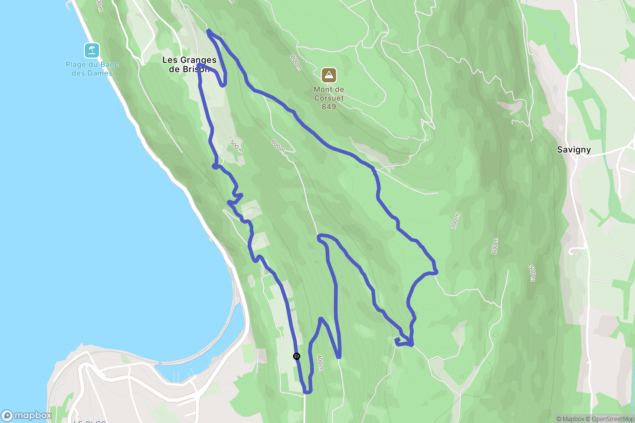 Brison Saint Innocent : carte du parcours de randonnée - France