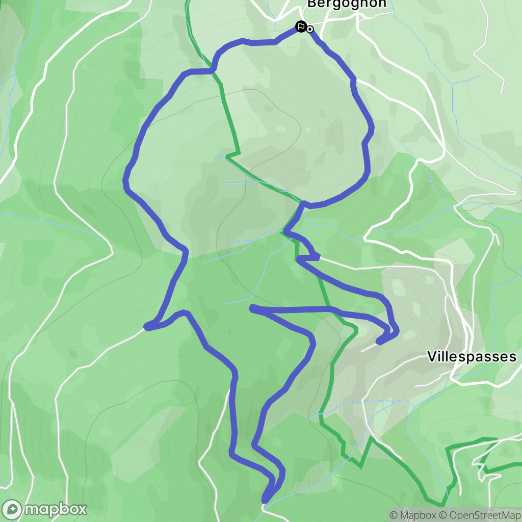 Altier : carte du parcours de randonnée - France