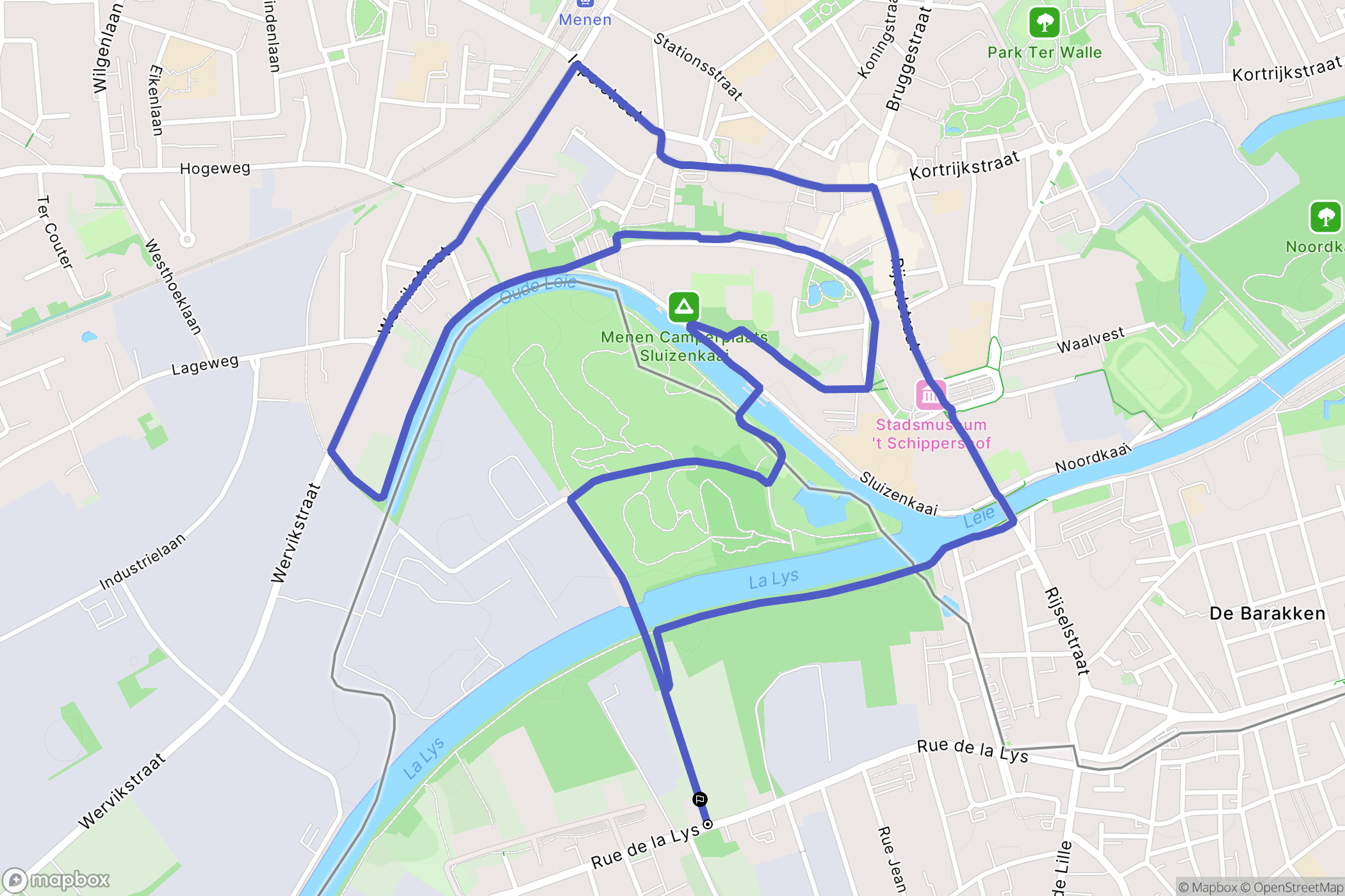 Halluin : carte du parcours de randonnée - France