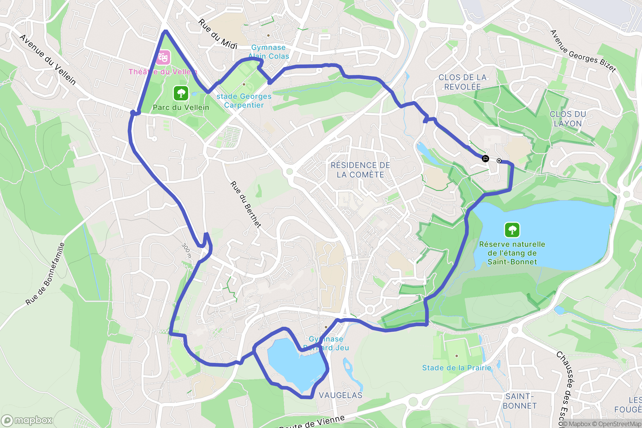 Villefontaine : carte du parcours de randonnée - France