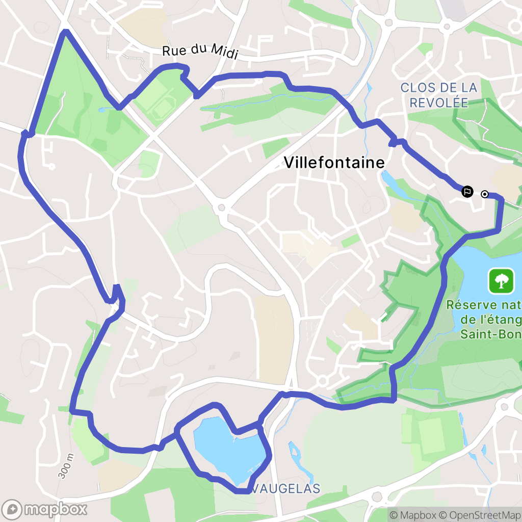 Villefontaine : carte du parcours de randonnée - France