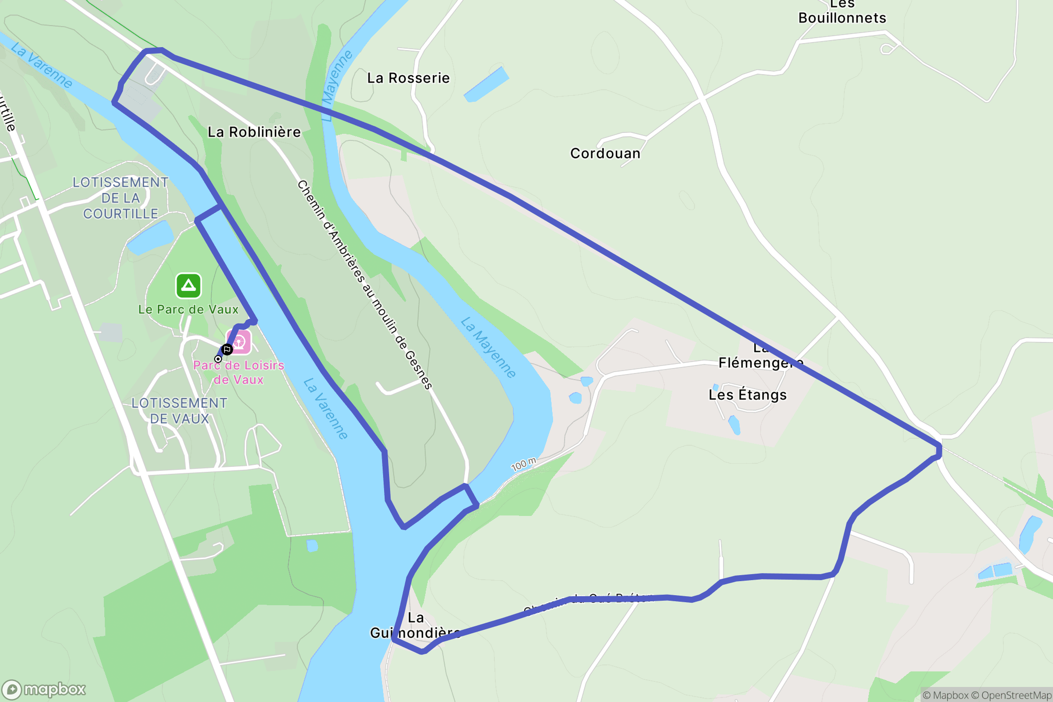Ambrières-les-Vallées : carte du parcours de randonnée - France