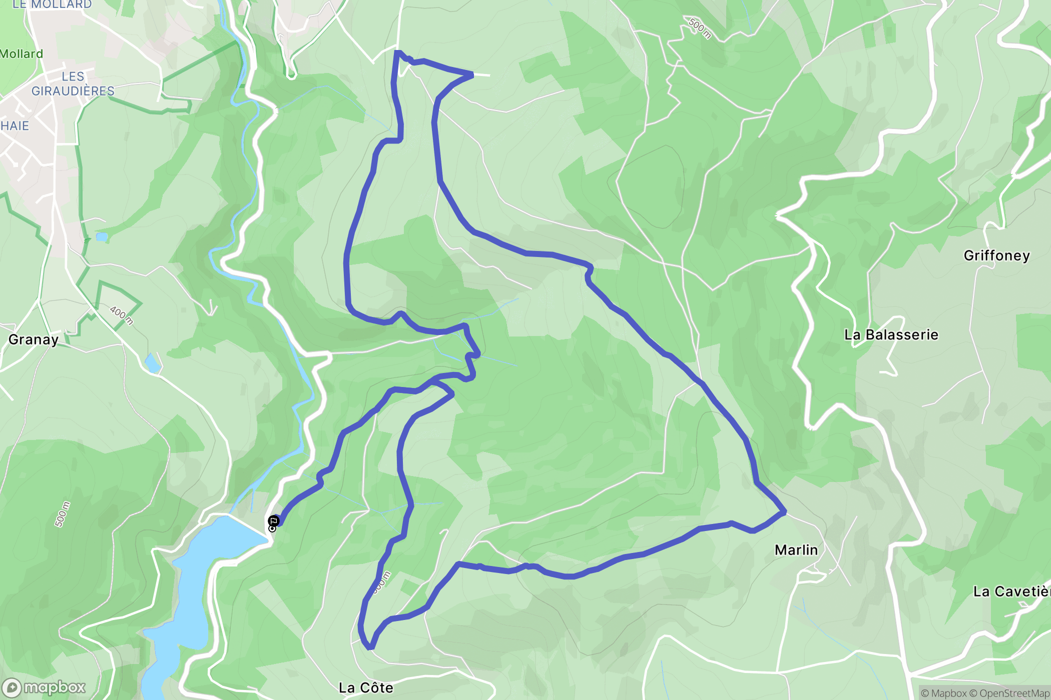 Rive de Gier : carte du parcours de randonnée - France