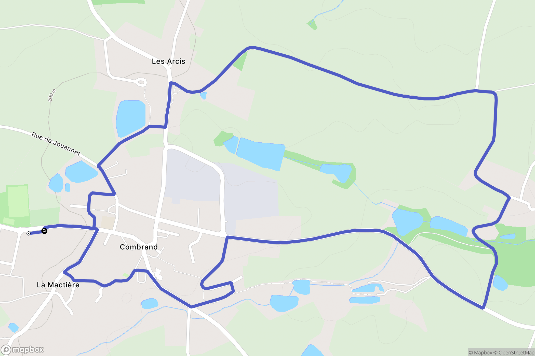 Combrand : carte du parcours de randonnée - France