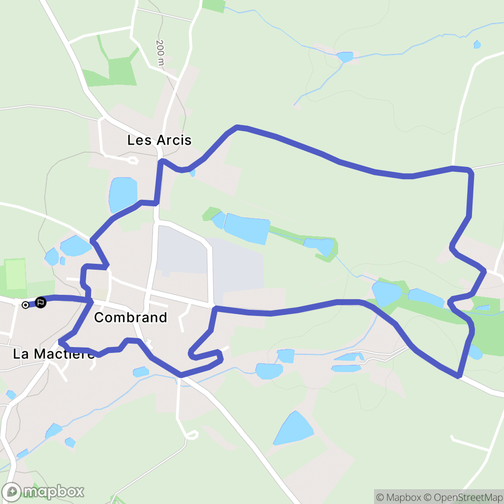 Combrand : carte du parcours de randonnée - France
