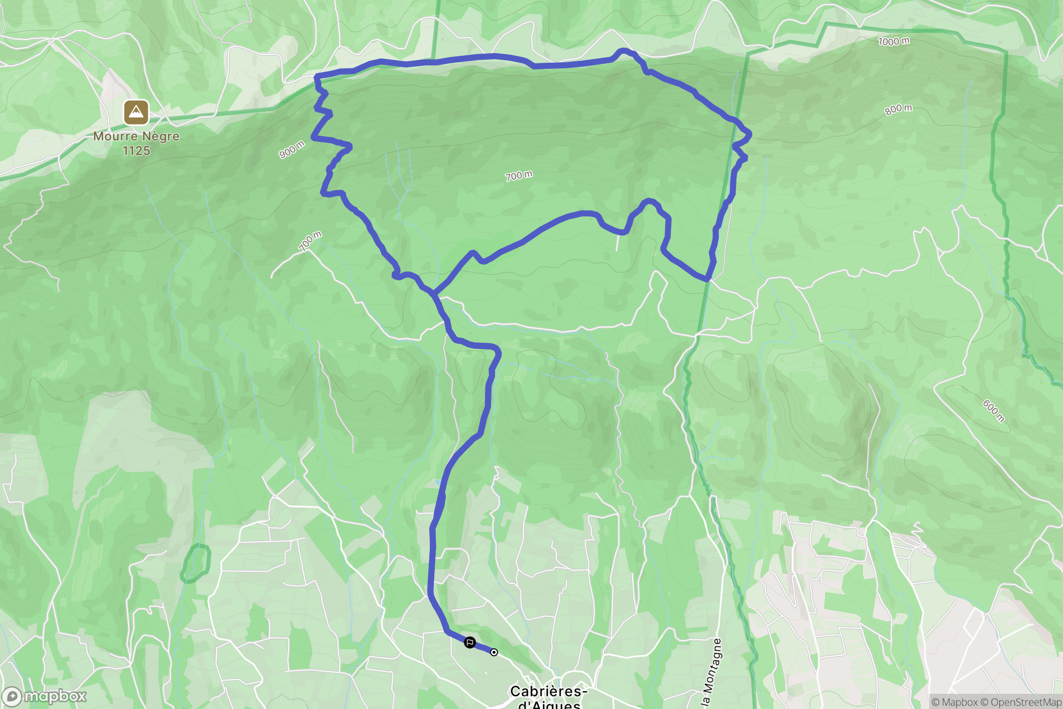 Cabrières-d'Aigues : carte du parcours de randonnée - France