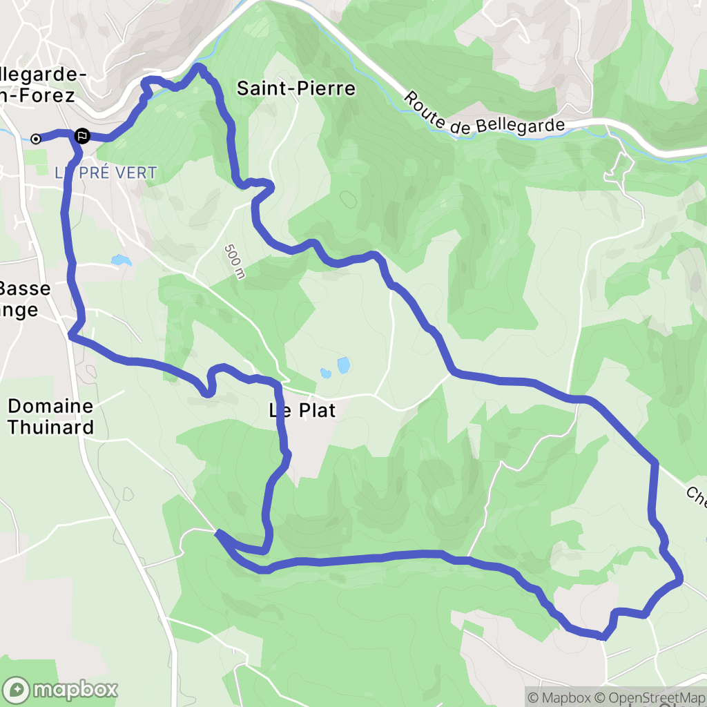 Bellegarde-en-Forez : carte du parcours de randonnée - France