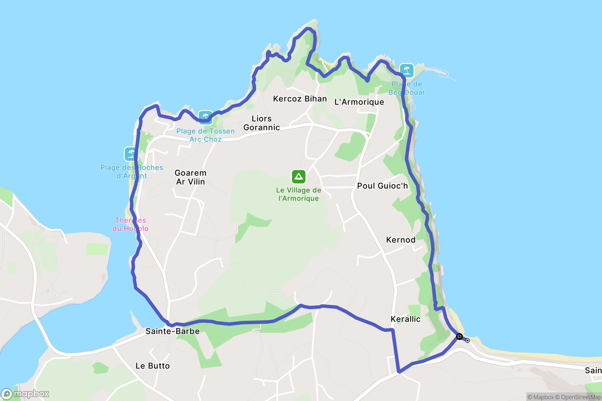 Plestin-les-Grèves : carte du parcours de randonnée - France