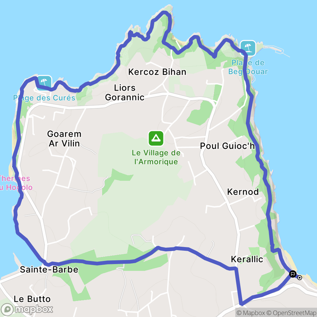Plestin-les-Grèves : carte du parcours de randonnée - France