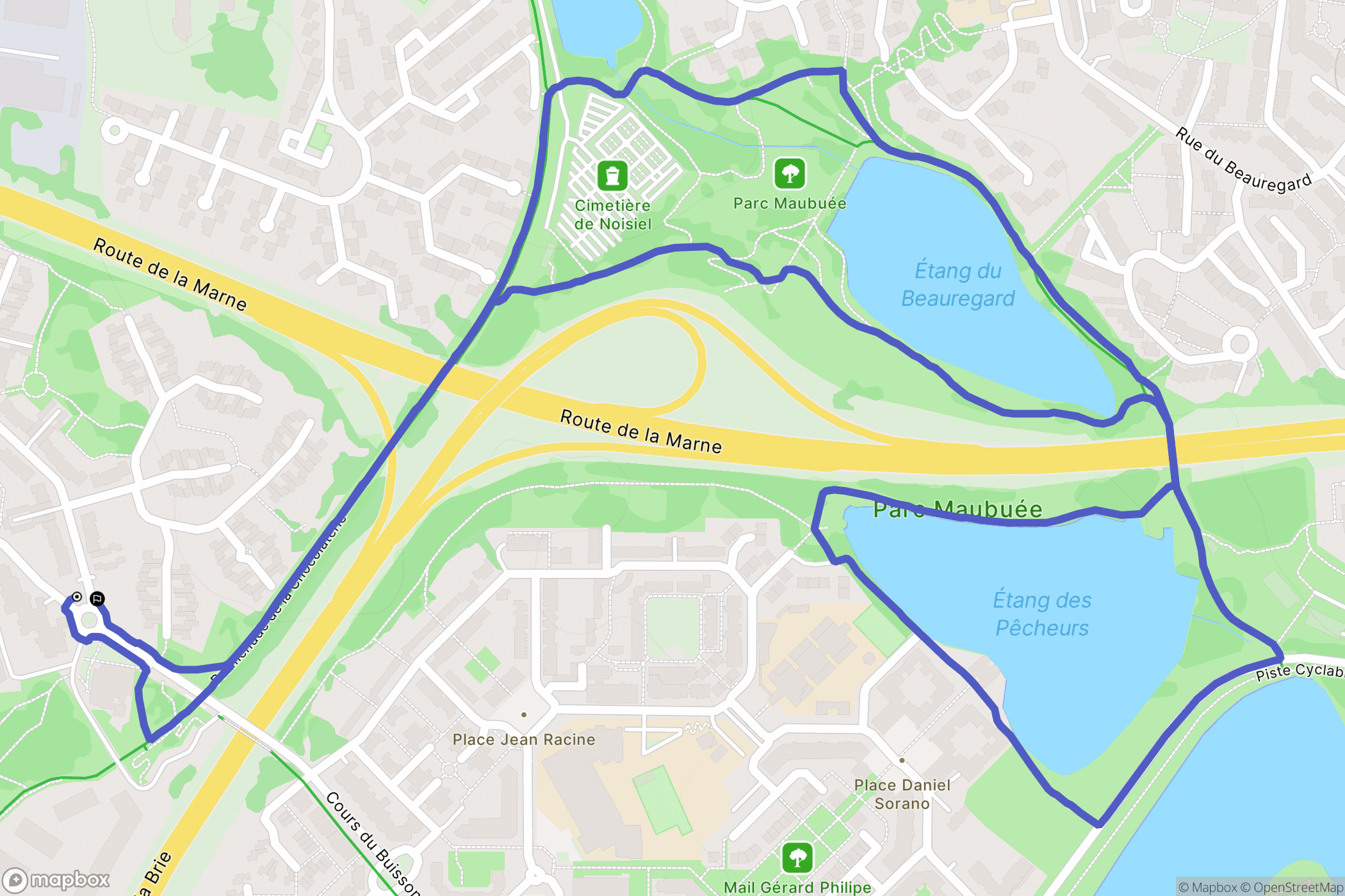 Noisiel : carte du parcours de randonnée - France