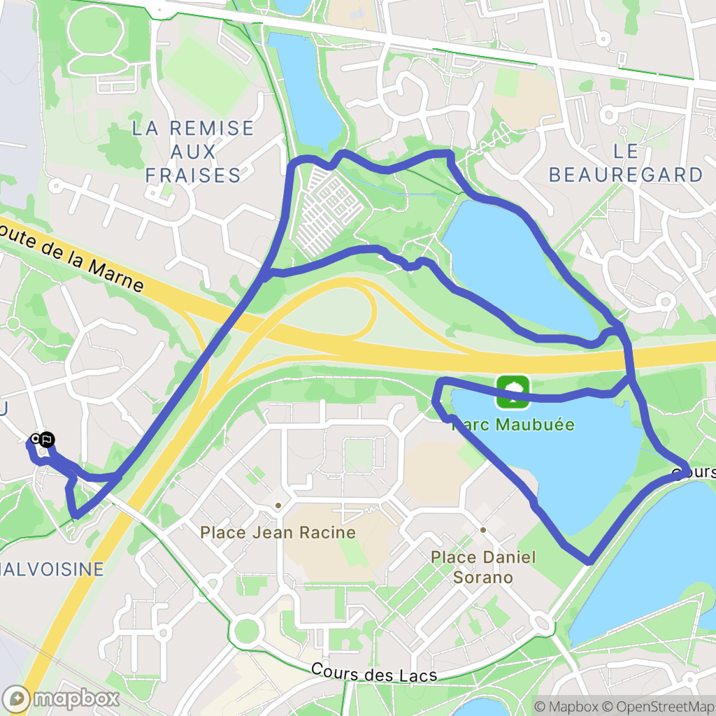 Noisiel : carte du parcours de randonnée - France