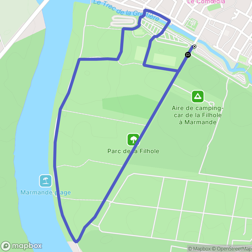 Marmande : carte du parcours de randonnée - France