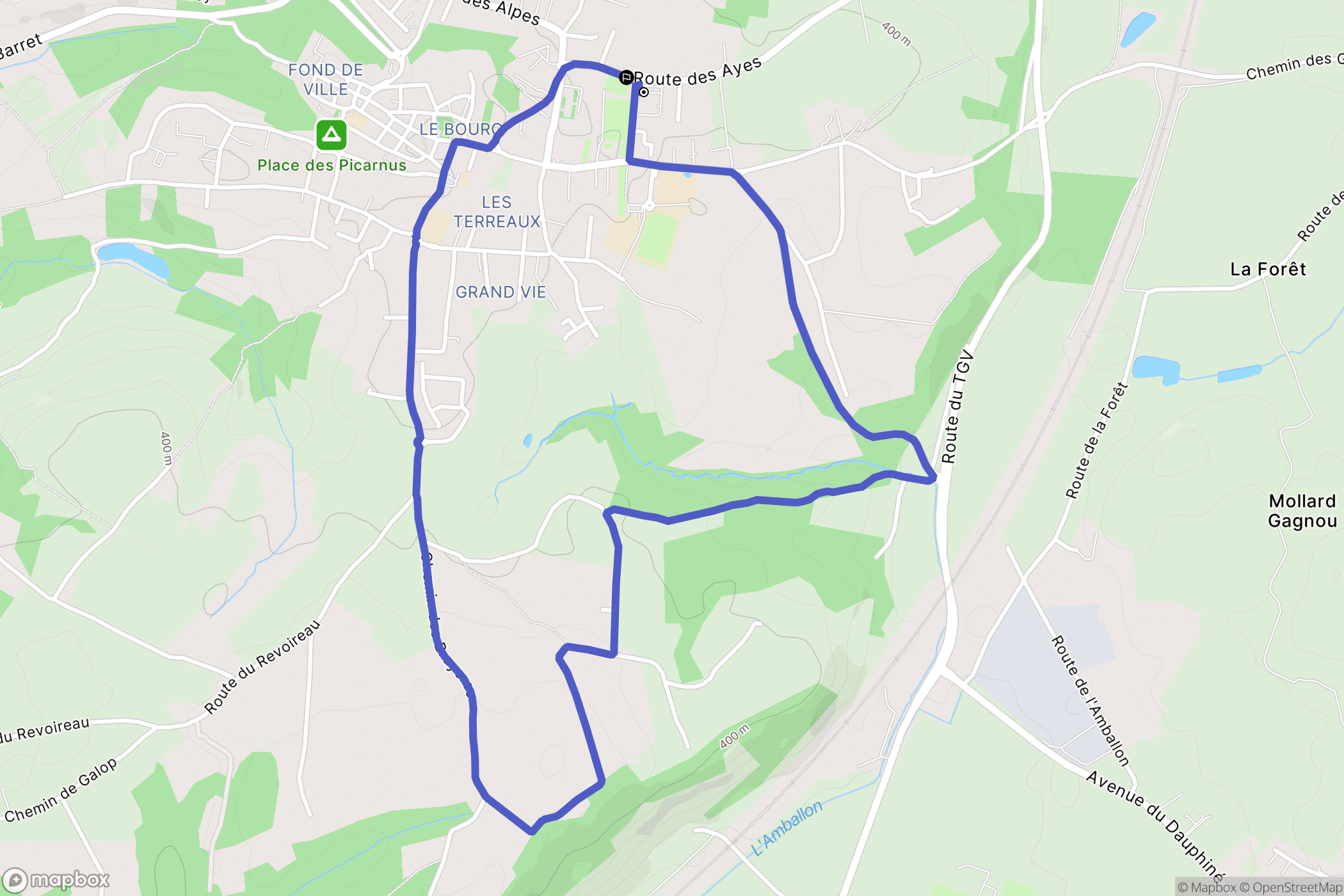 Saint-Georges-d'Espéranche : carte du parcours de randonnée - France