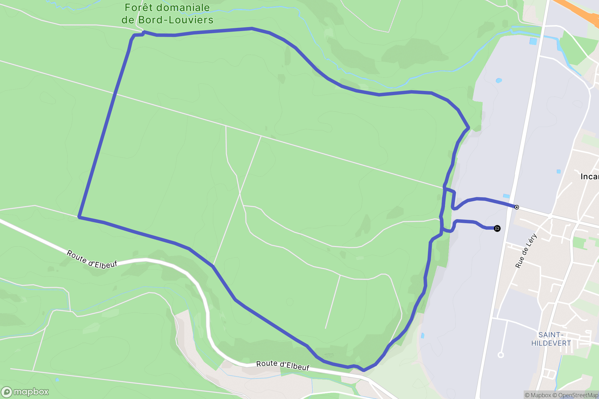 Incarville : carte du parcours de randonnée - France