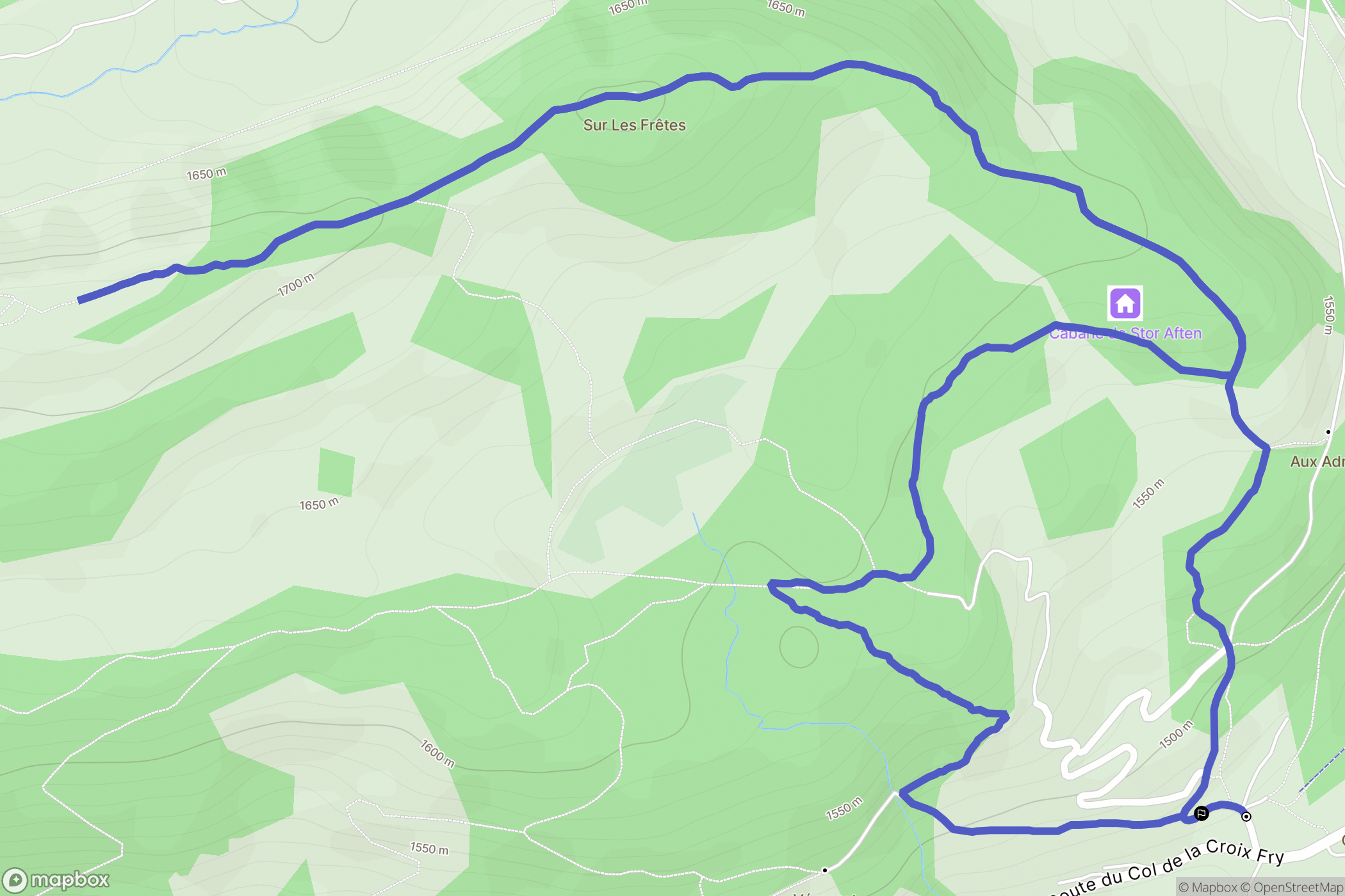 Manigod : carte du parcours de randonnée - France