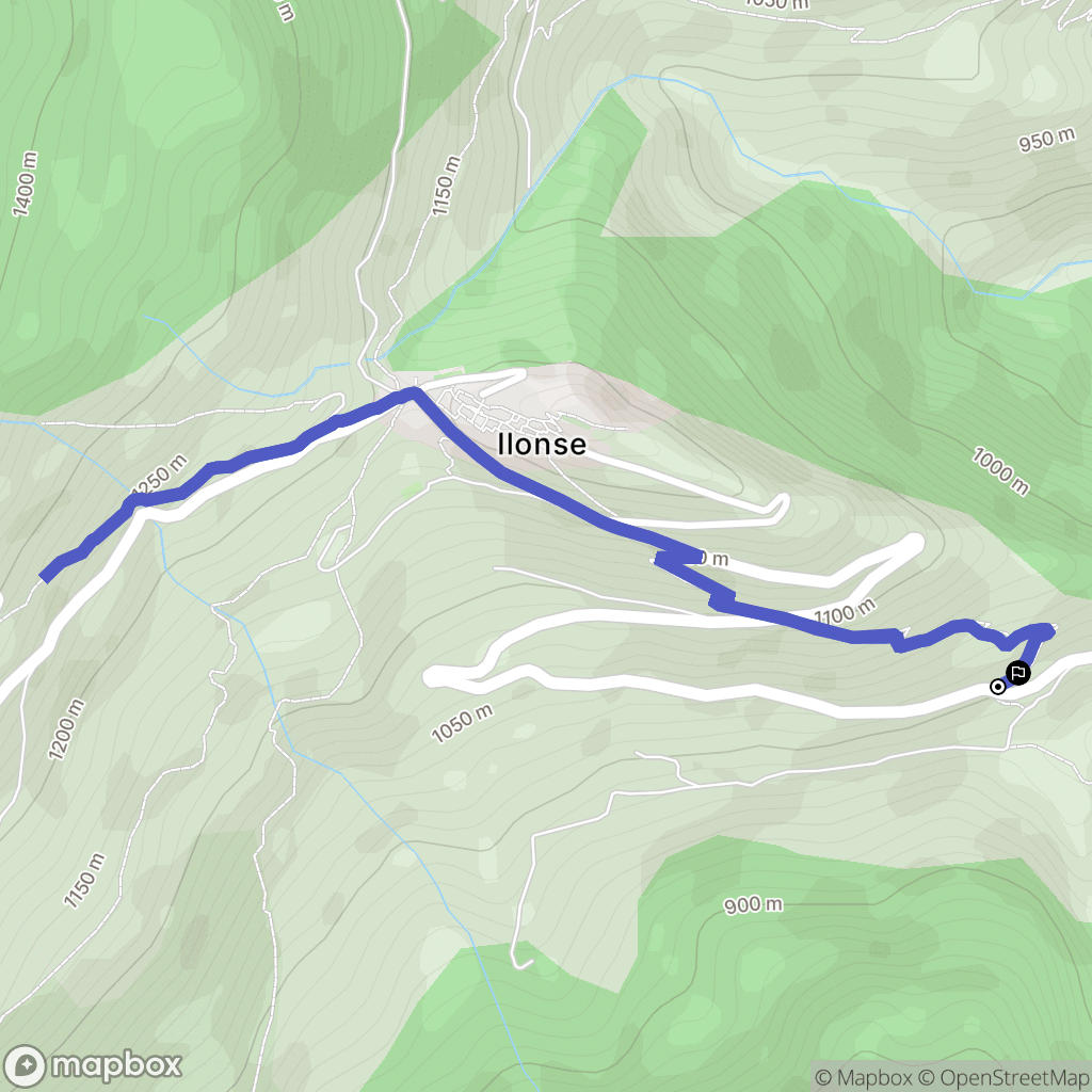 Ilonse : carte du parcours de randonnée - France