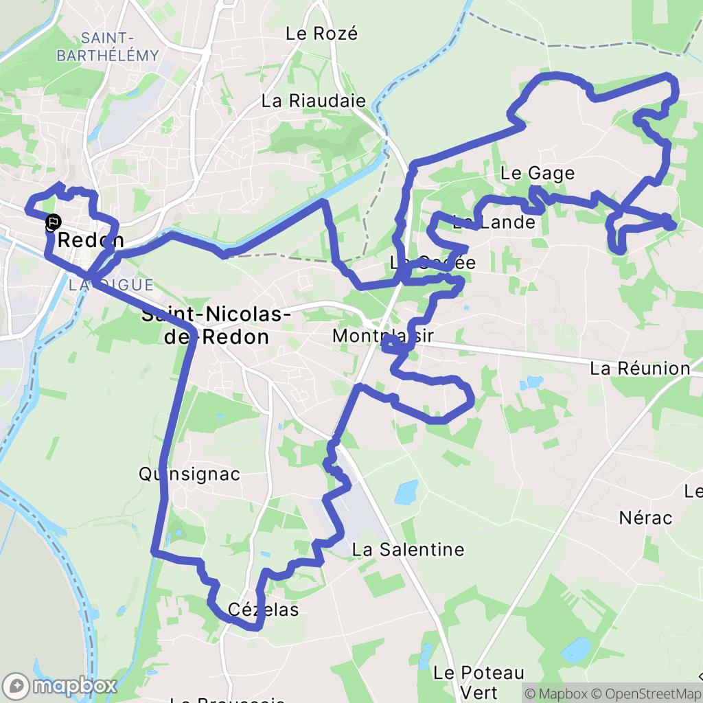 Redon : carte du parcours de randonnée - France
