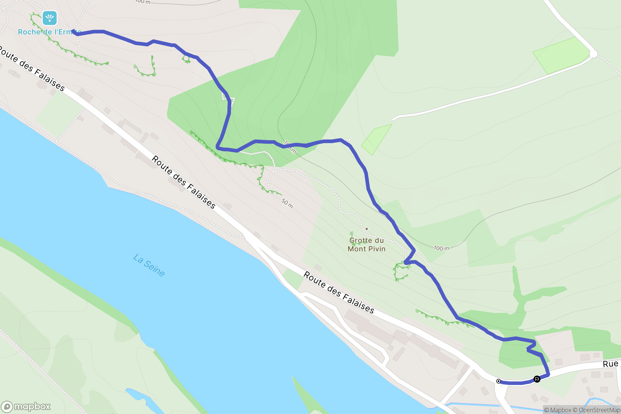 Les Andelys : carte du parcours de randonnée - France