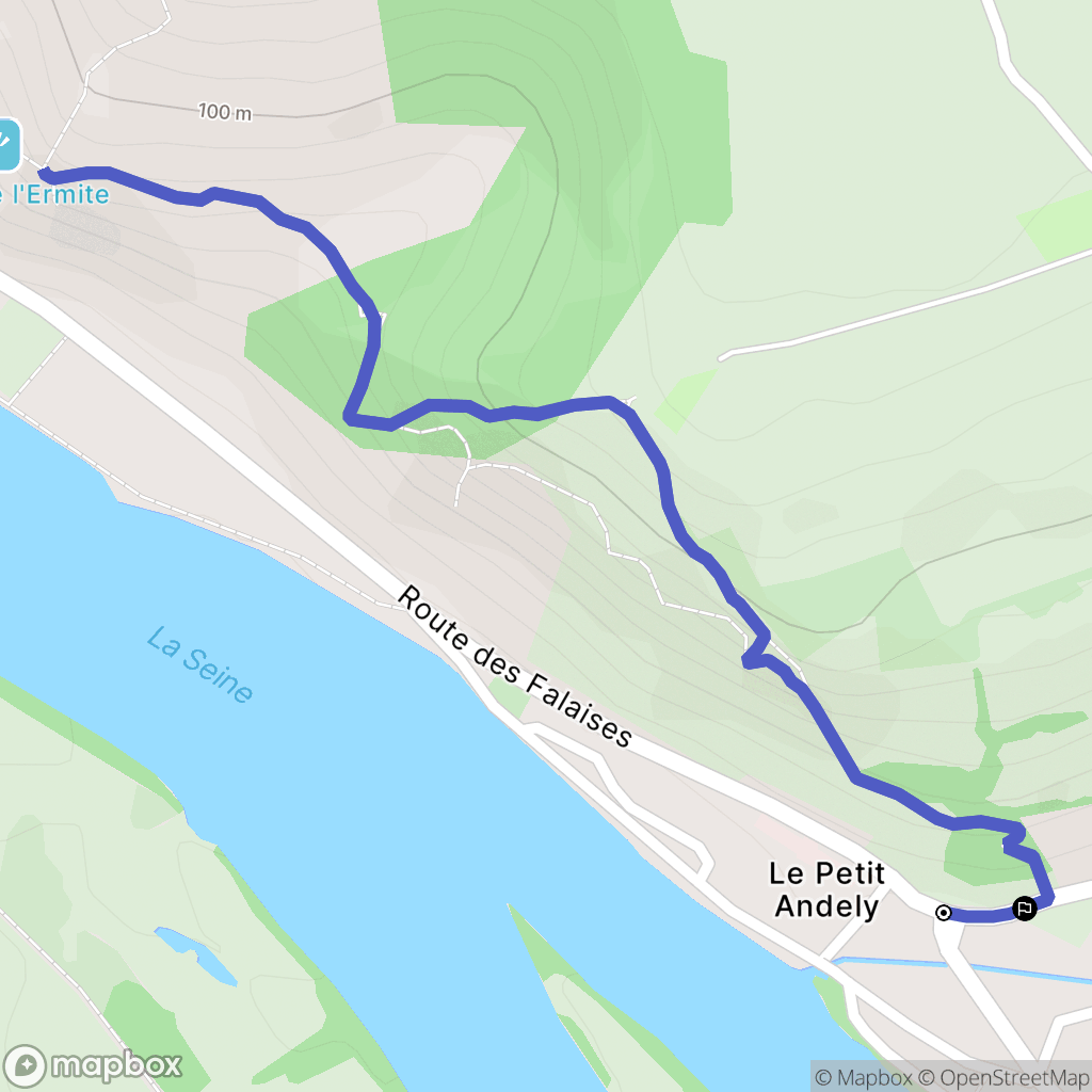 Les Andelys : carte du parcours de randonnée - France