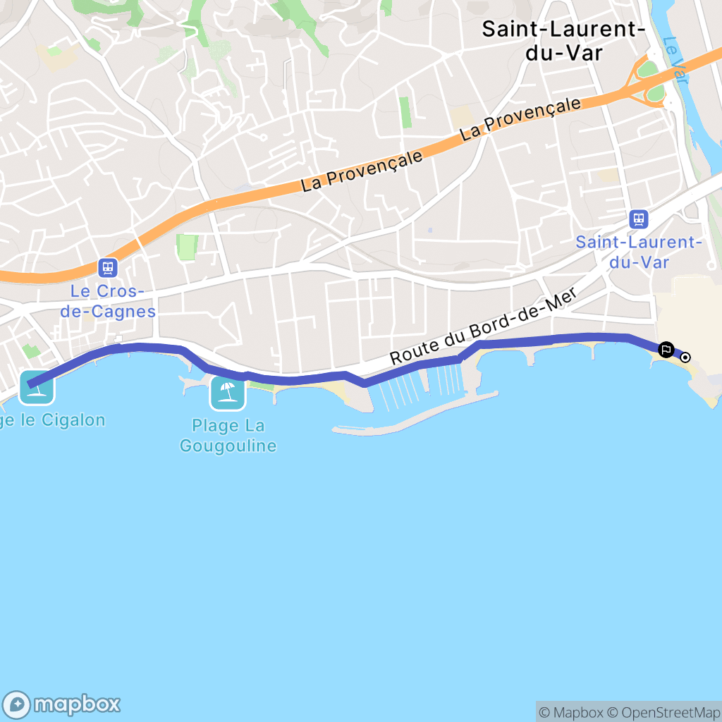 Saint-Laurent-du-Var : carte du parcours de randonnée - France