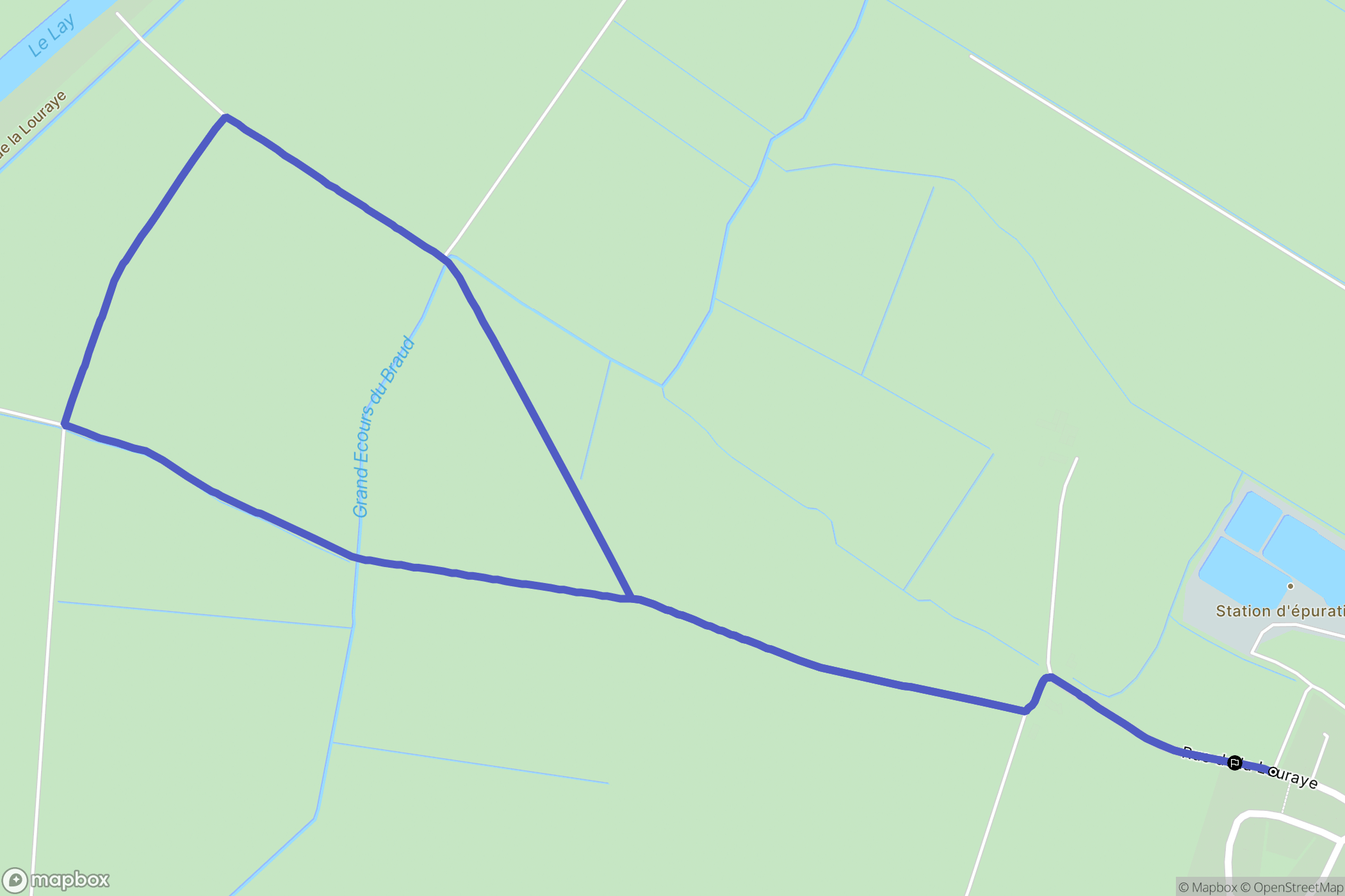 Grues : carte du parcours de randonnée - France