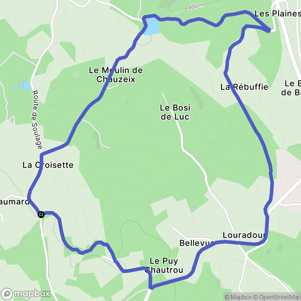 Lagarde-Marc-la-Tour : carte du parcours de randonnée - France