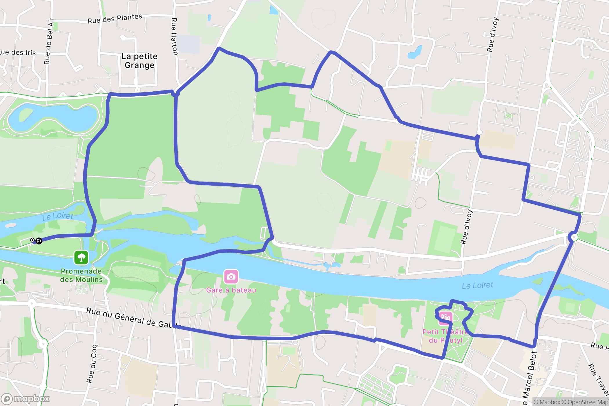 Saint Pryvé Saint Mesmin : carte du parcours de randonnée - France