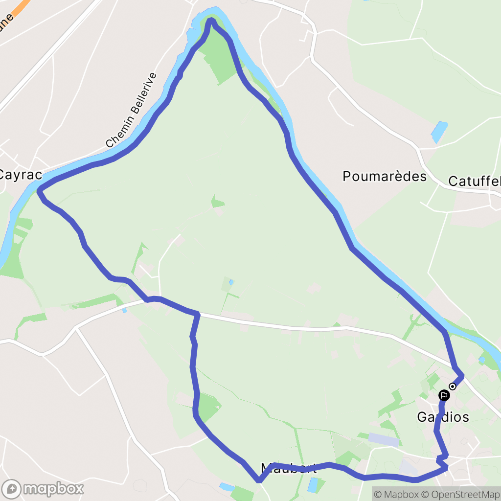 Nègrepelisse : carte du parcours de randonnée - France