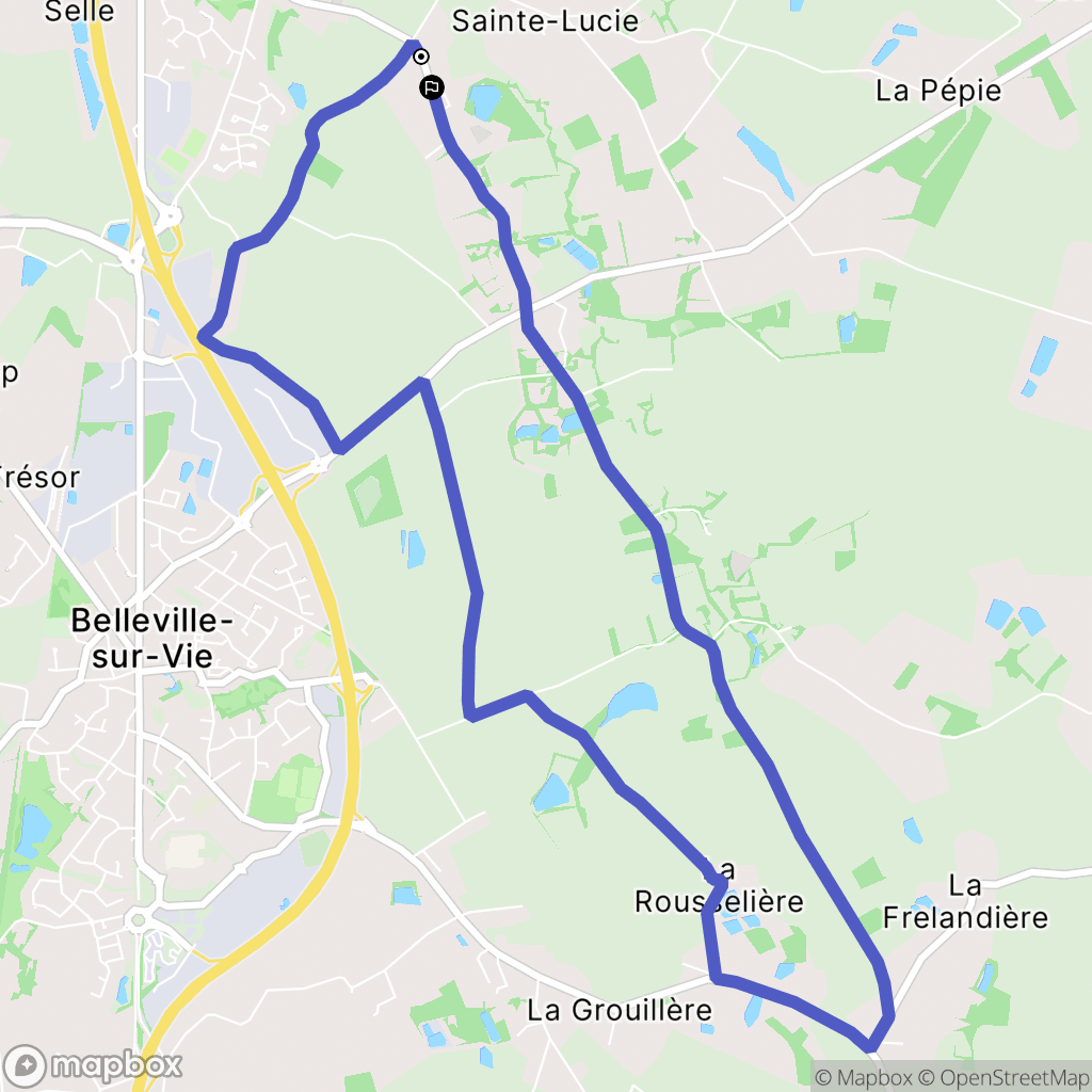 Bellevigny : carte du parcours de randonnée - France