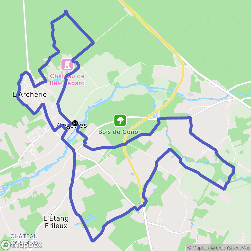 Cellettes : carte du parcours de randonnée - France