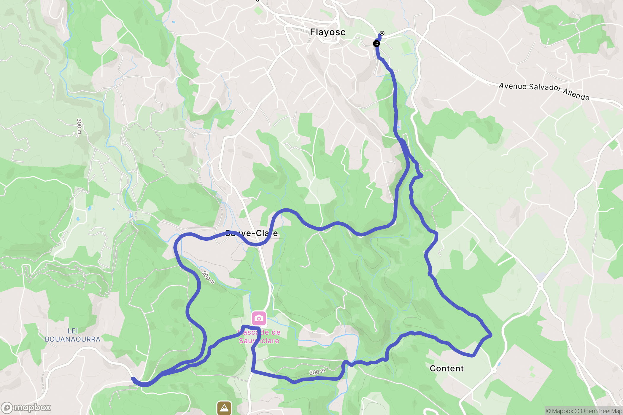 Flayosc : carte du parcours de randonnée - France