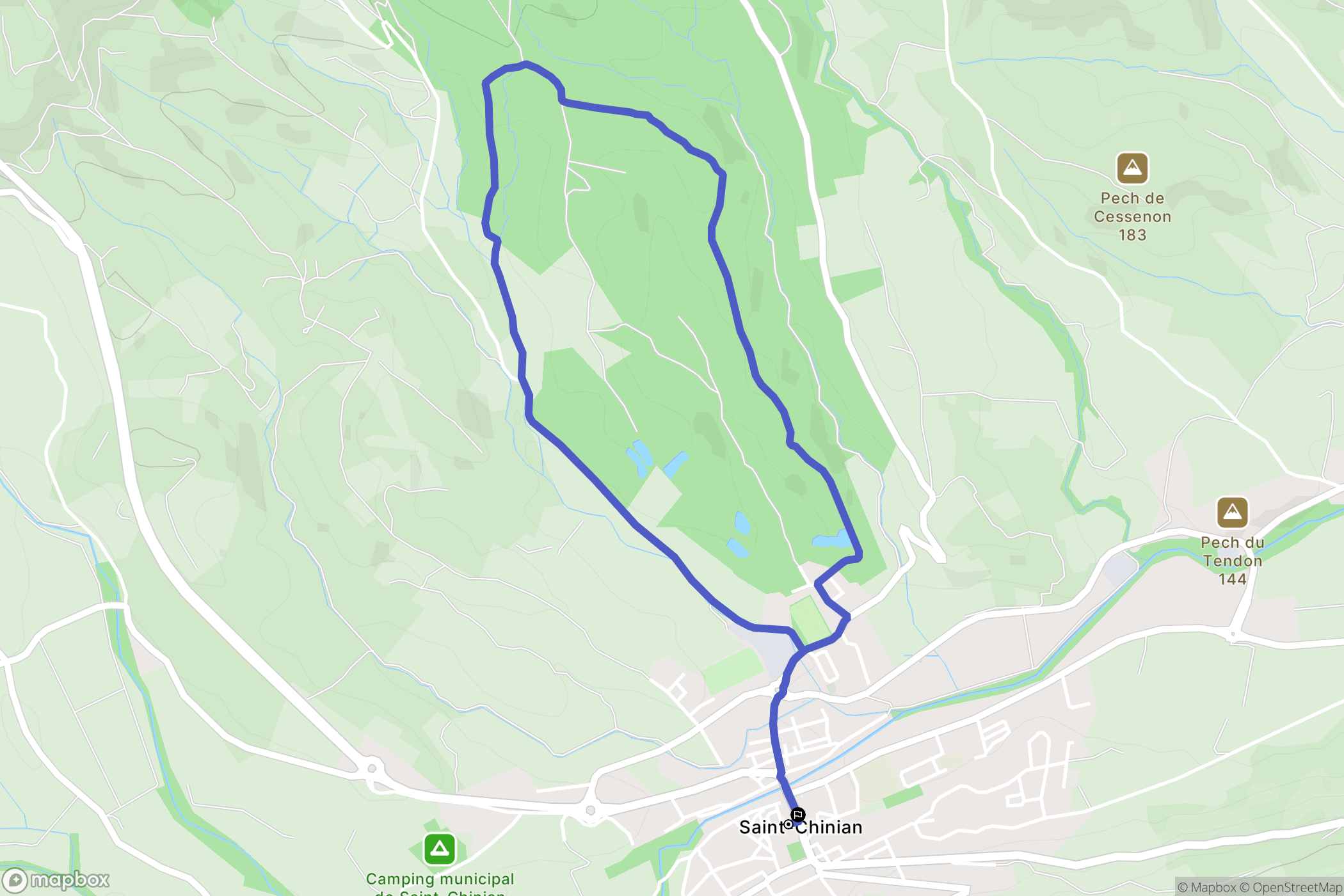 Saint-Chinian : carte du parcours de randonnée - France