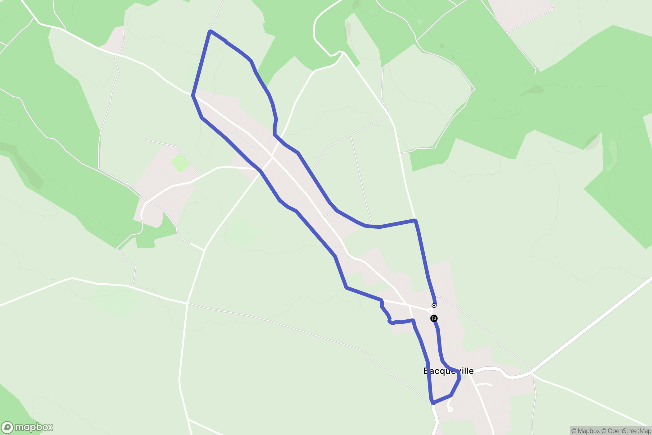 Bacqueville : carte du parcours de randonnée - France