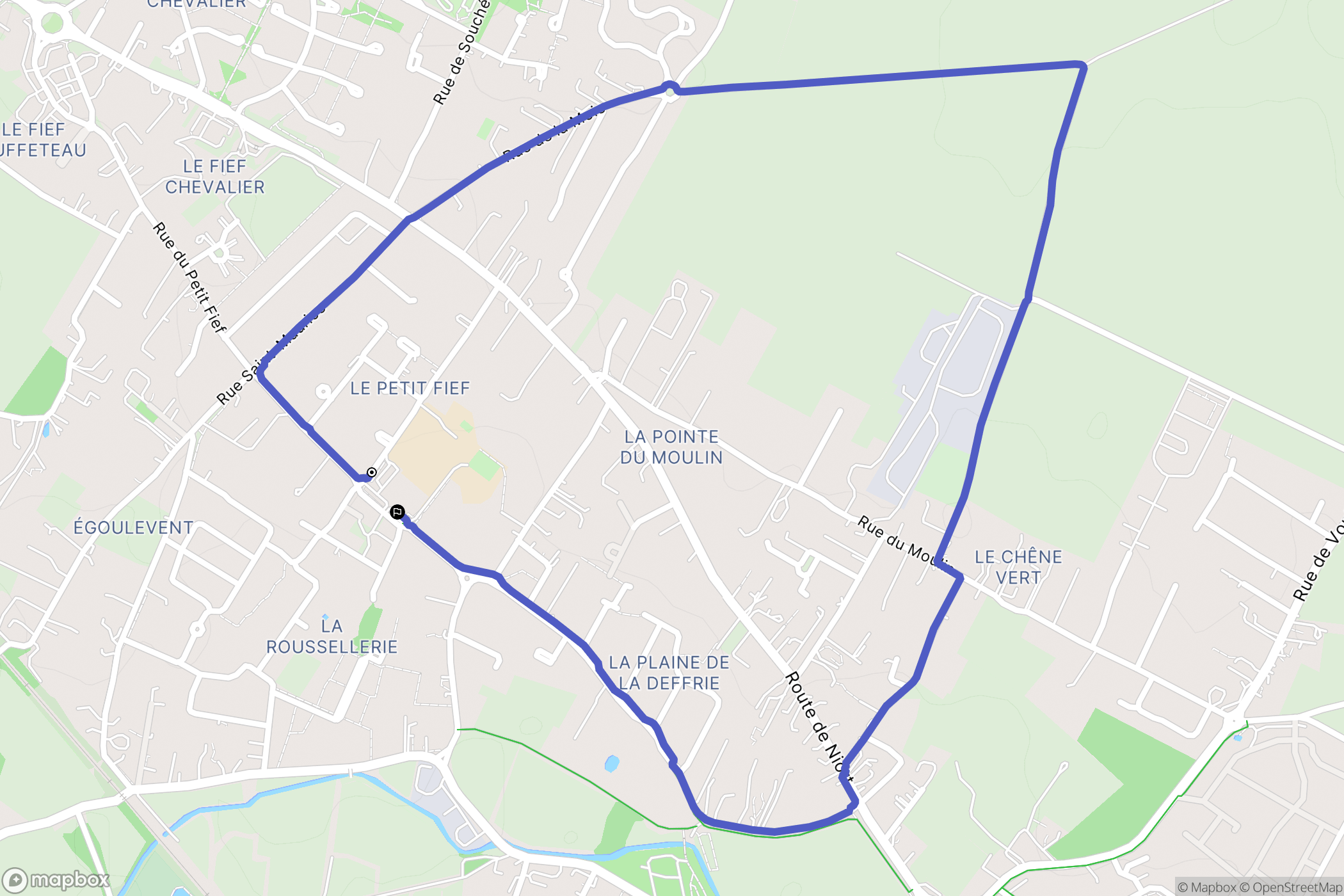 Aiffres : carte du parcours de randonnée - France