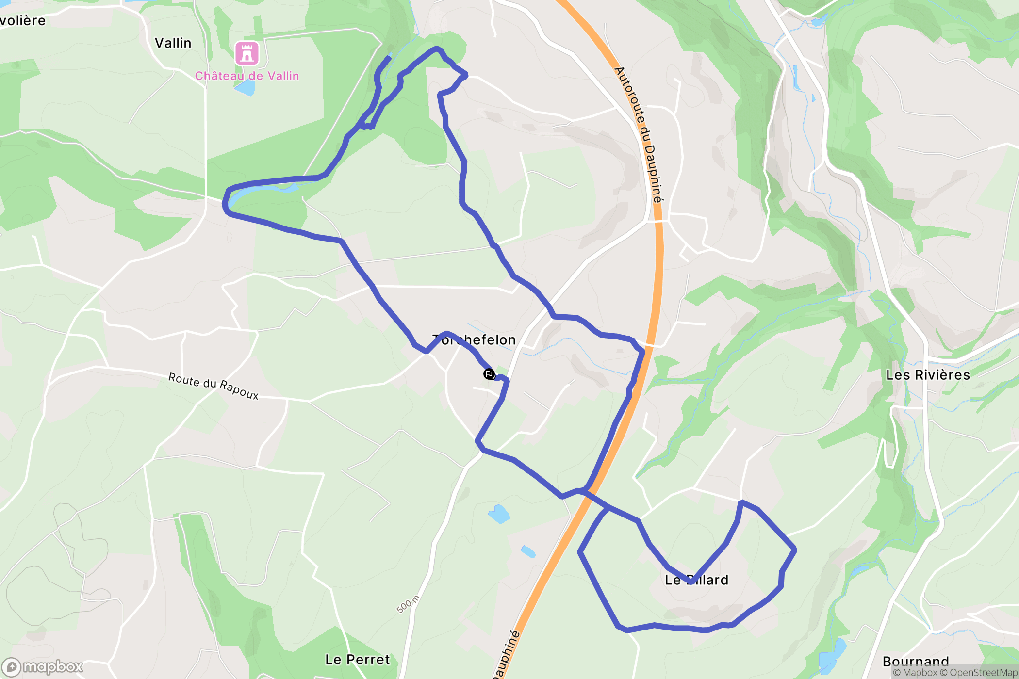 Torchefelon. : carte du parcours de randonnée - France
