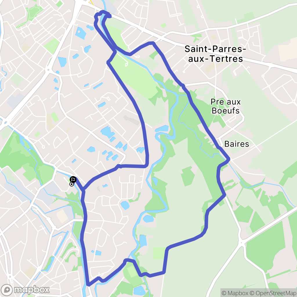 Troyes : carte du parcours de randonnée - France