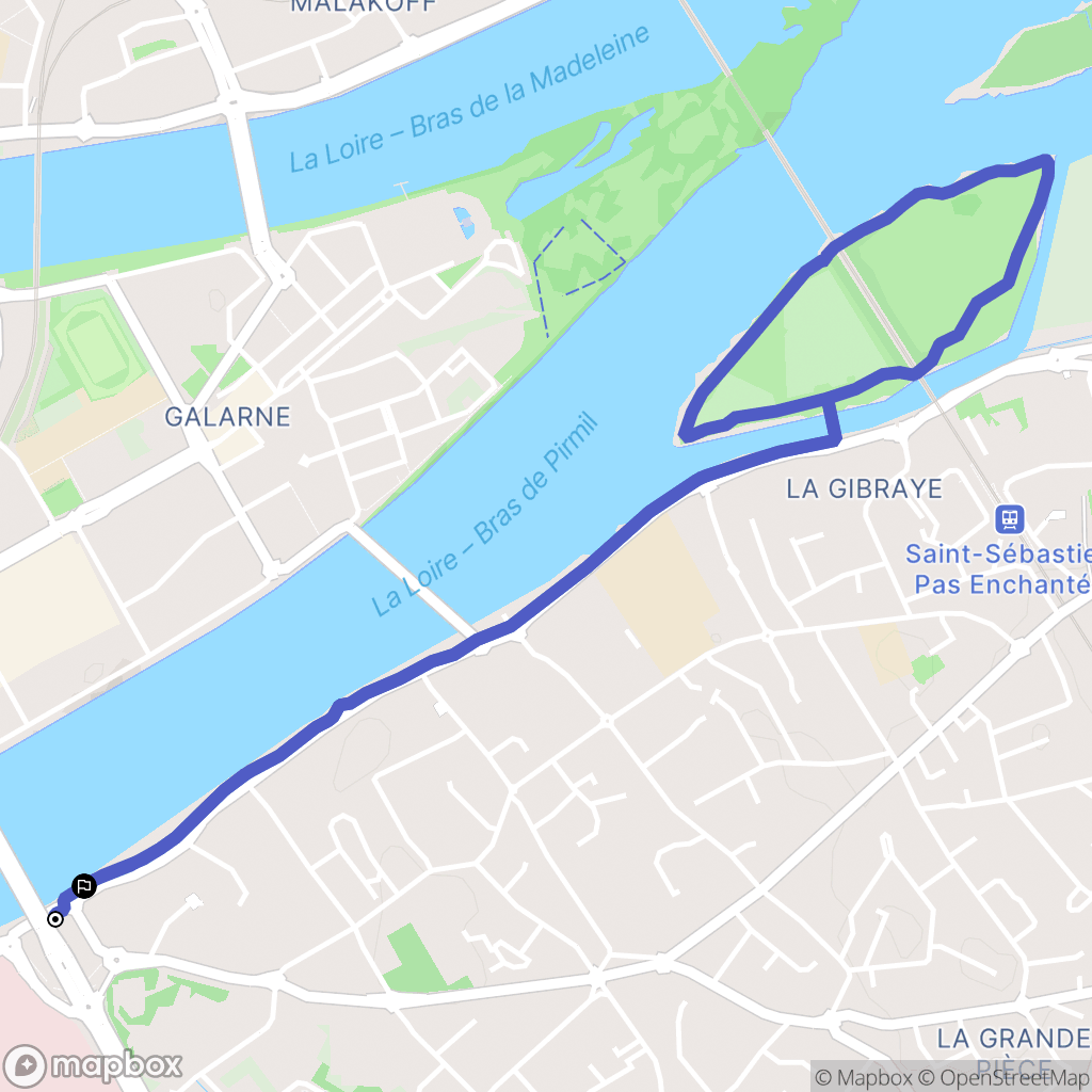 Nantes : carte du parcours de randonnée - France