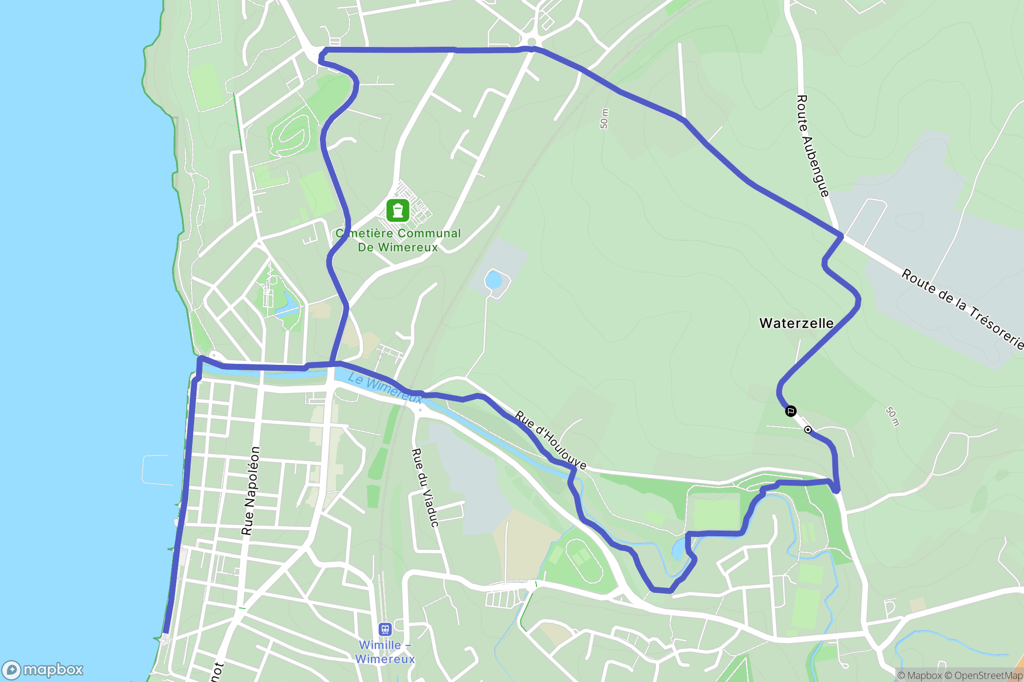 Wimille : carte du parcours de randonnée - France
