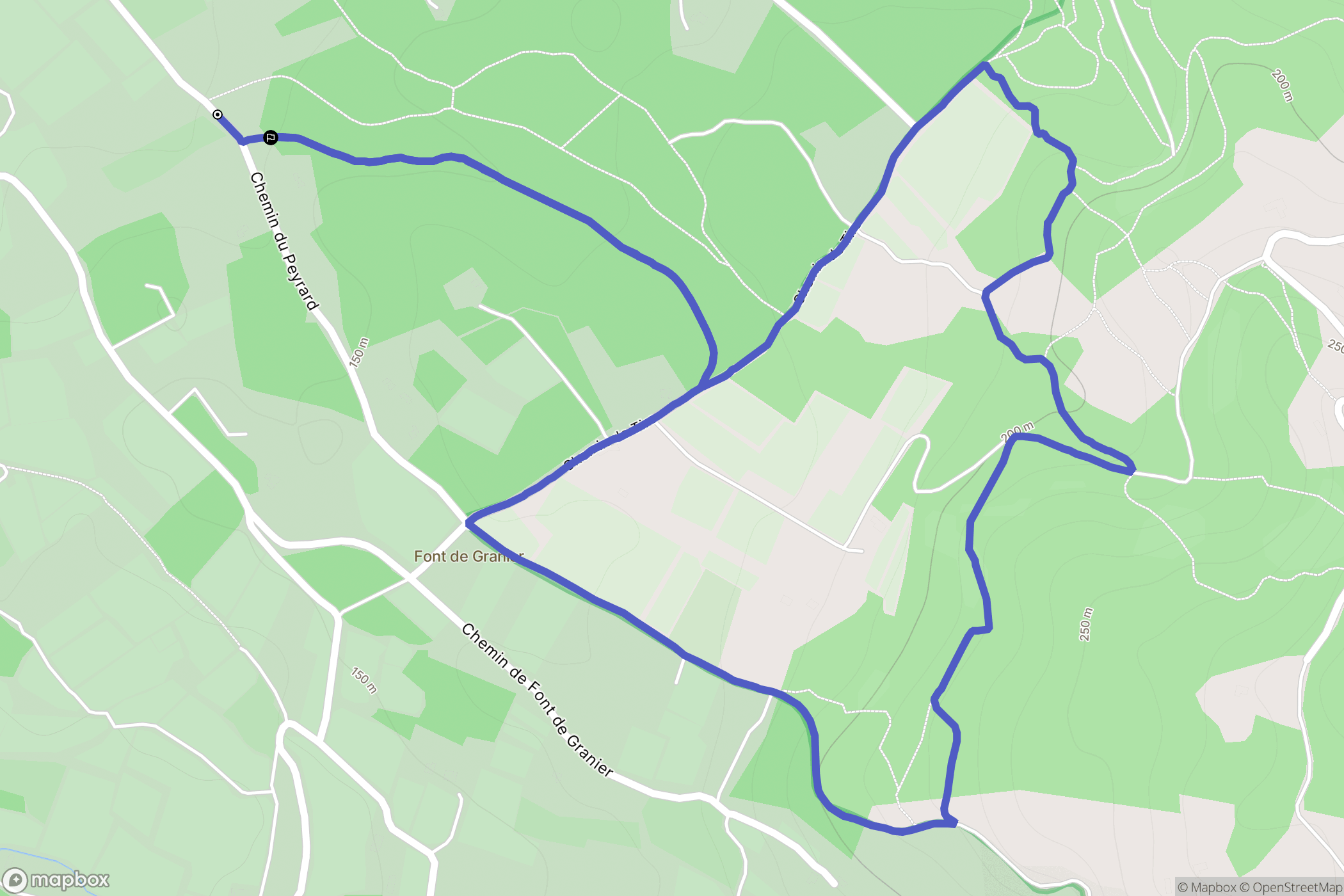 Pernes-les-Fontaines : carte du parcours de randonnée - France