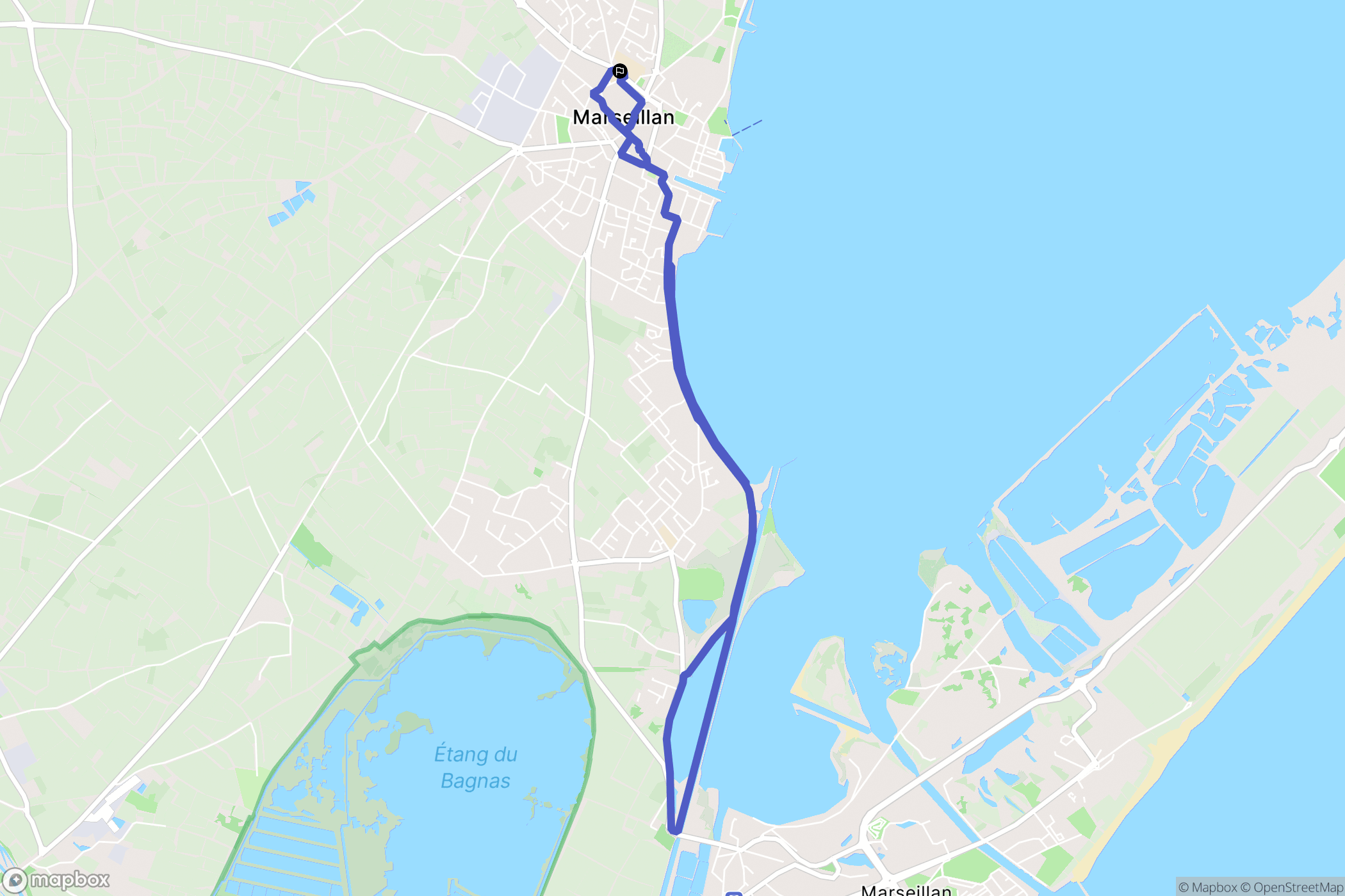 Marseillan : carte du parcours de randonnée - France