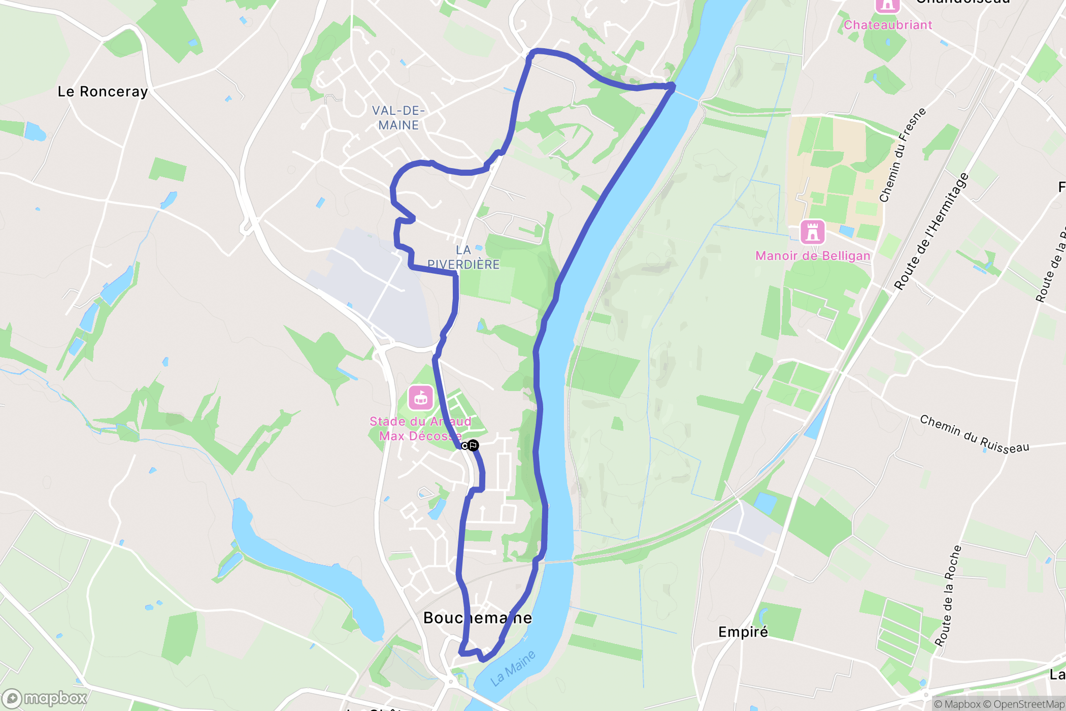 Bouchemaine : carte du parcours de randonnée - France